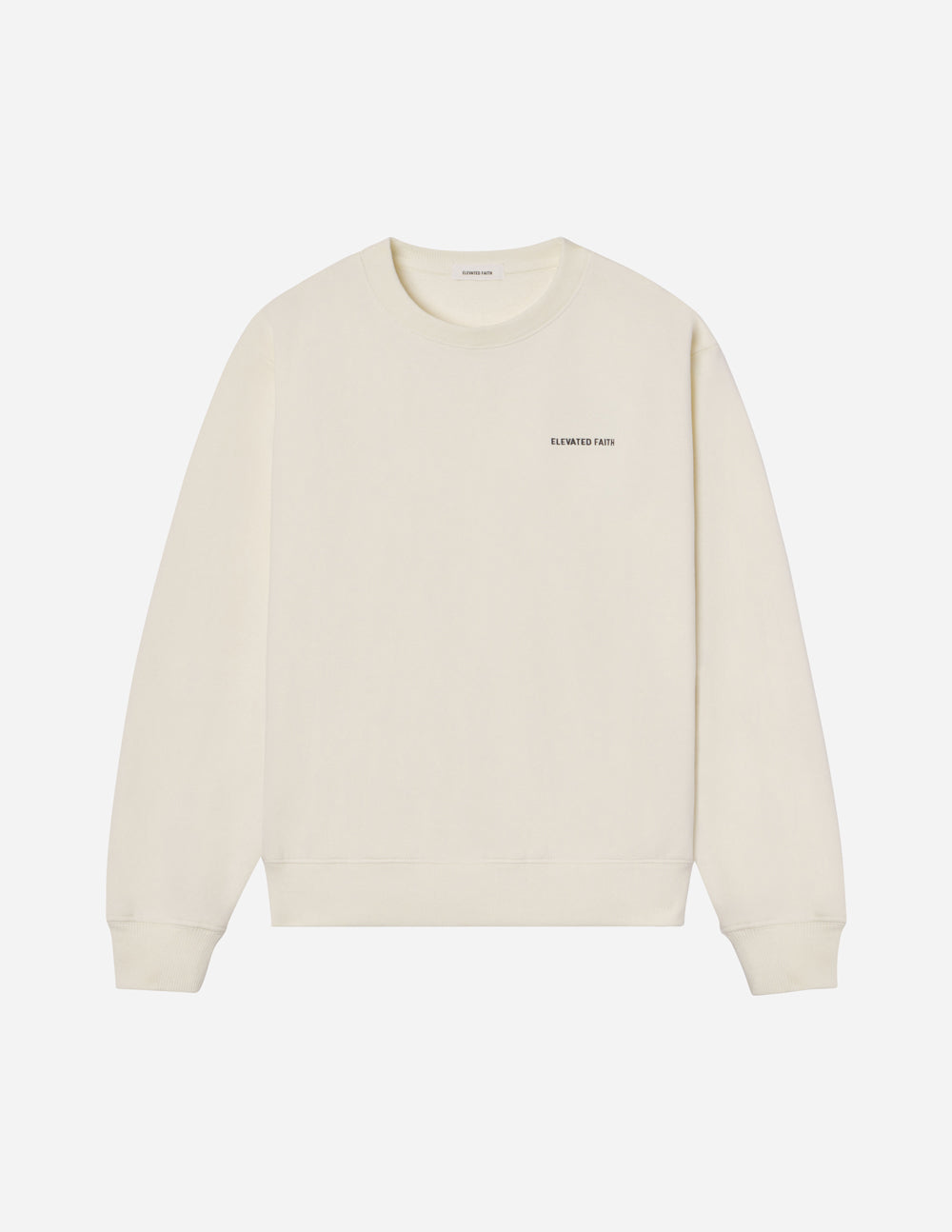 Elevated Faith Basics White Sand Unisex Crewneck — back view