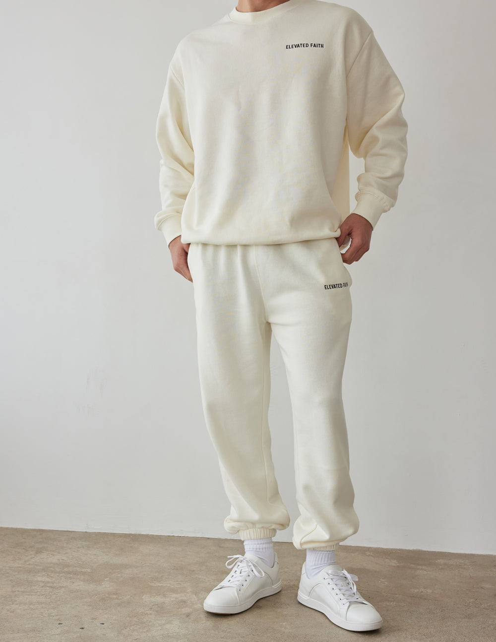 Elevated Faith Basics White Sand Unisex Sweatpant — main product shot