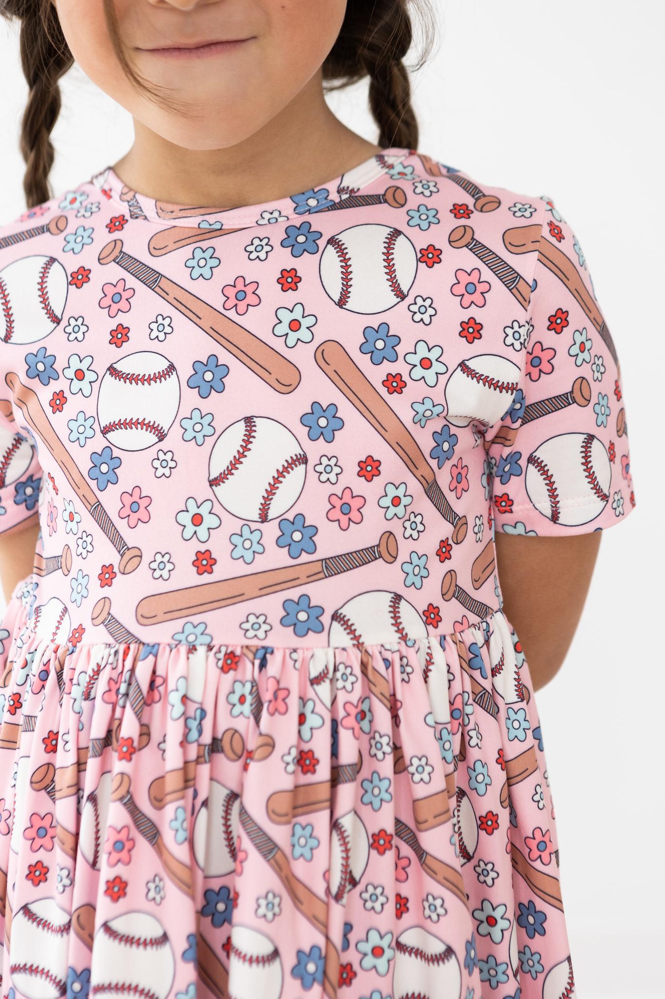 Mila & Rose ® Batter Up S/S Pocket Twirl Dress — detail close-up