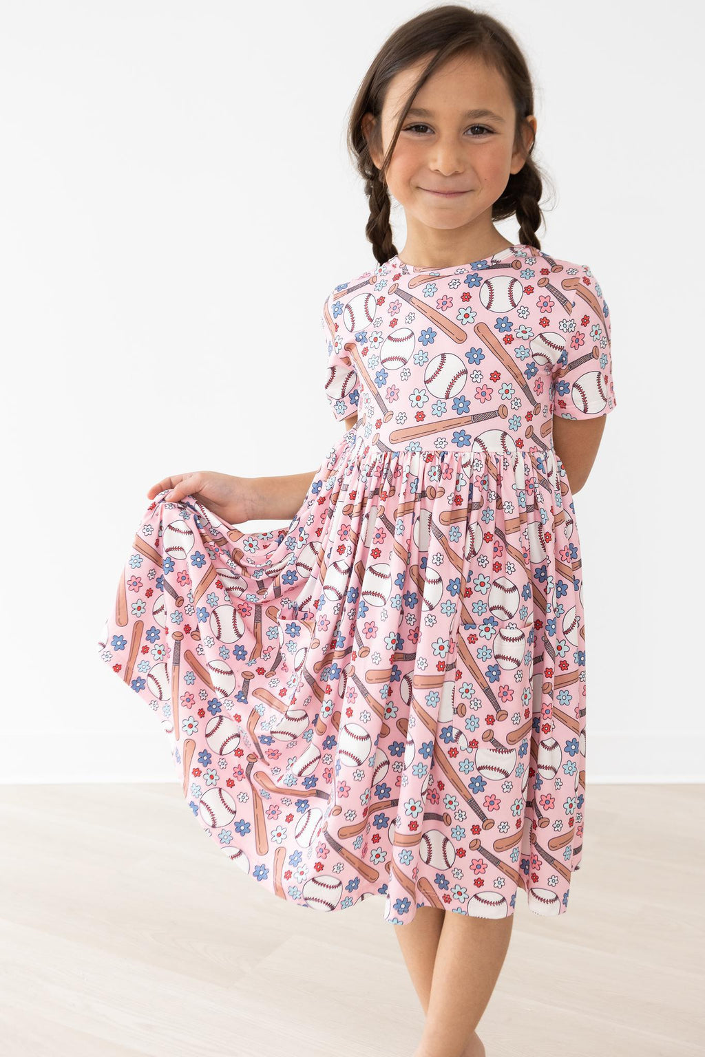 Mila & Rose ® Batter Up S/S Pocket Twirl Dress — lifestyle context