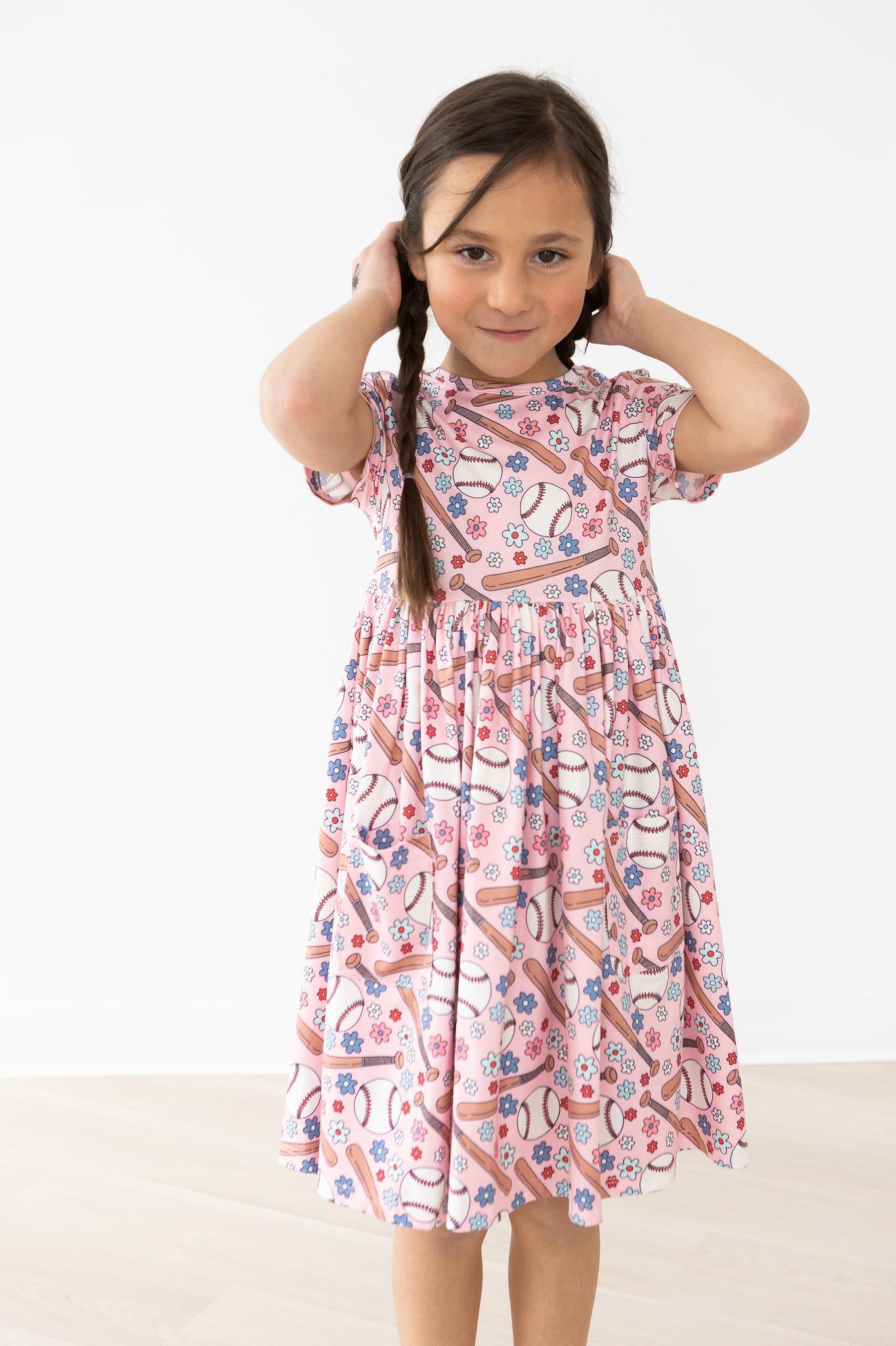 Mila & Rose ® Batter Up S/S Pocket Twirl Dress — main product shot