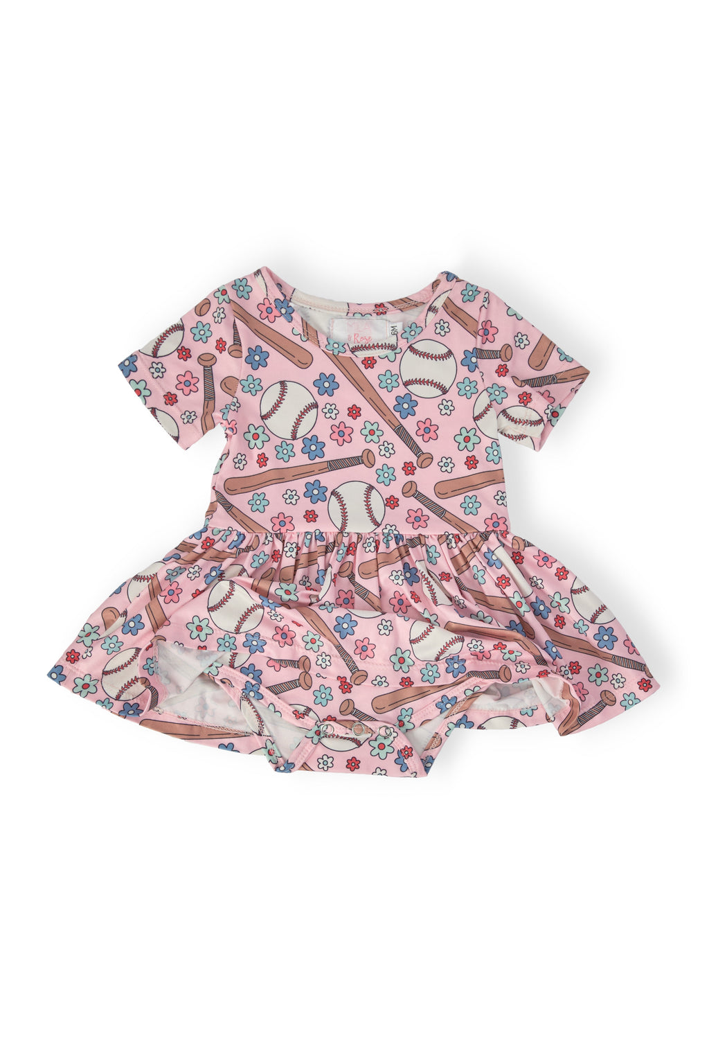 Mila & Rose ® Batter Up S/S Twirl Bodysuit — detail close-up