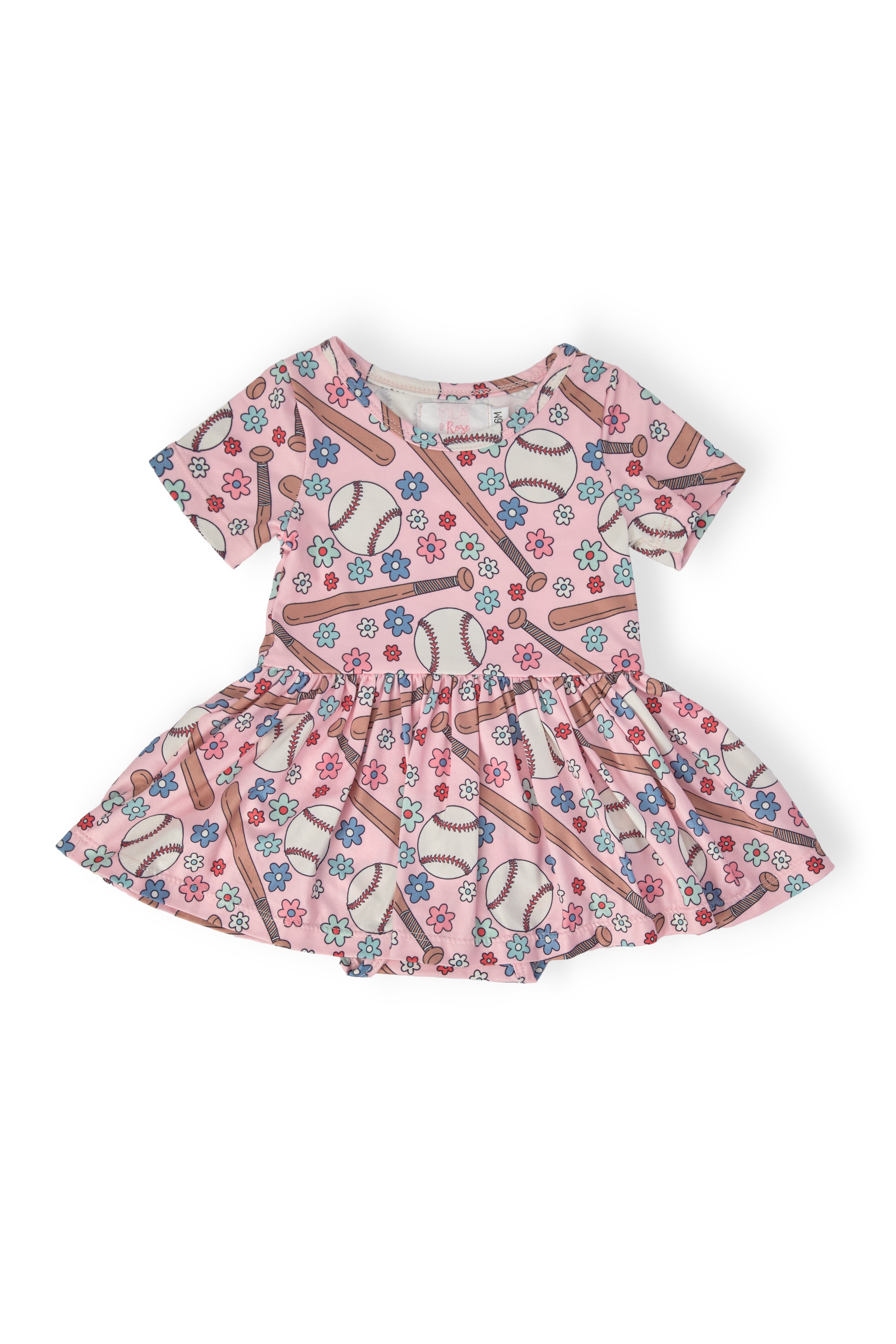 Mila & Rose ® Batter Up S/S Twirl Bodysuit — main product shot