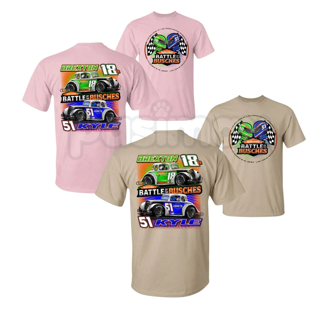 "Battle of the Busches" Racing T-Shirt – Retro NASCAR Style Fan Graphic Tee