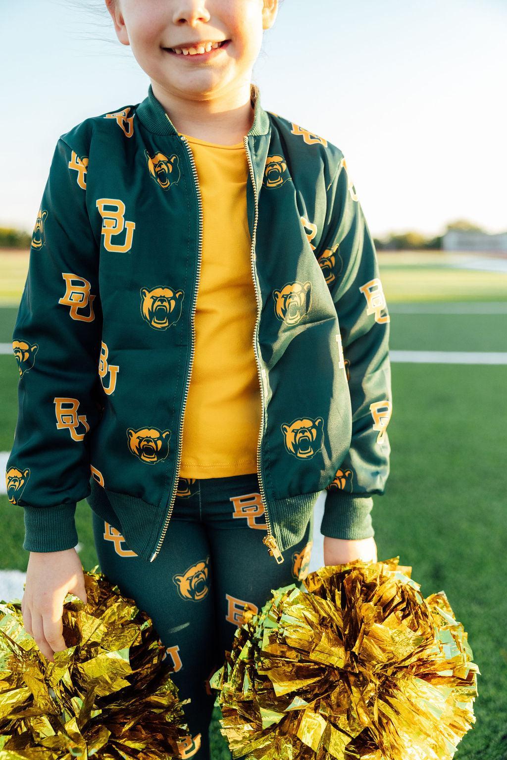 Mila & Rose ® Baylor Green Bear Satin Jacket — main product shot