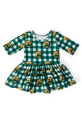 Mila & Rose ® Baylor Plaid Bear 3/4 Sleeve Twirl Bodysuit — main product shot