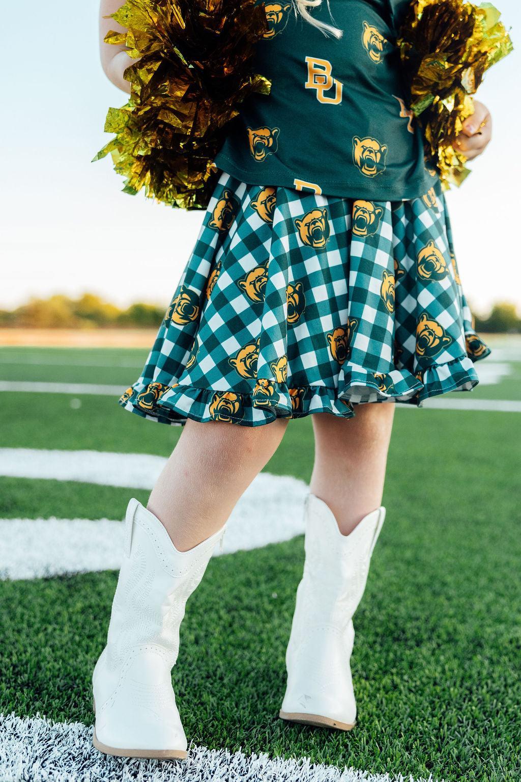 Mila & Rose ® Baylor Plaid Bear Ruffle Twirl Skort — main product shot