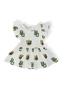 Mila & Rose ® Baylor White Bear Flutter Twirl Bodysuit — main product shot