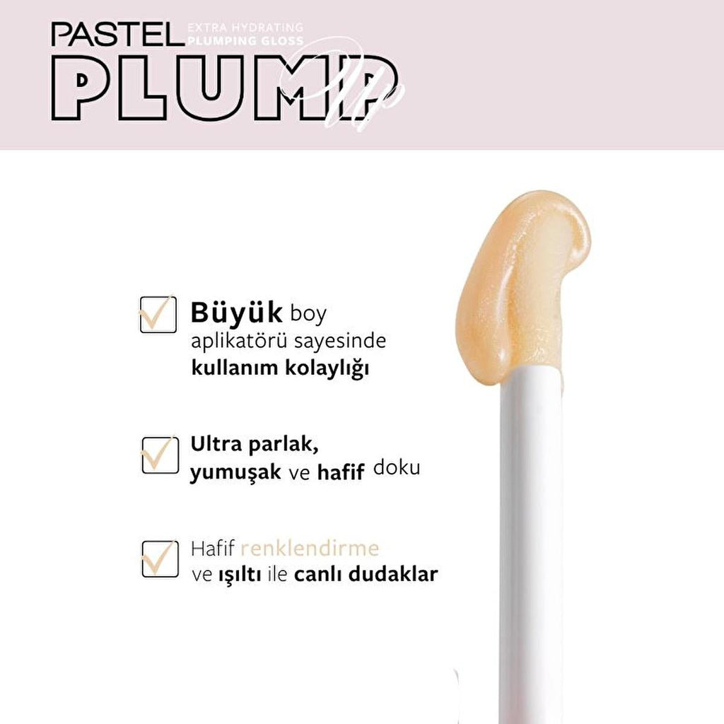 Pastel Profashion Plump Up Extra Hydrating Plumping Gloss 201 - Cruelty-Free Vegan Lip Gloss for Fuller Lips