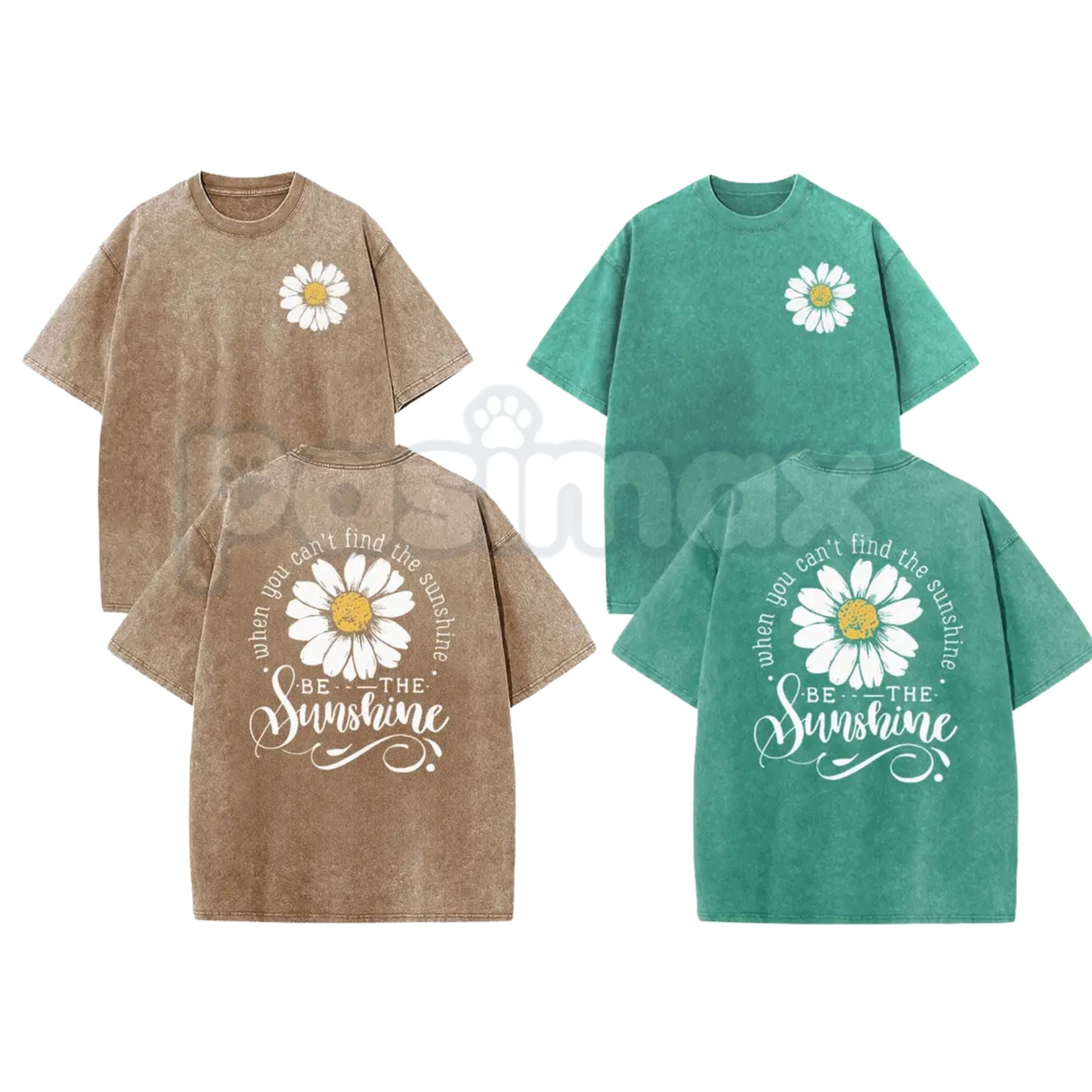 Be The Sunshine Daisy T-Shirt – Retro Acid Wash Inspirational Graphic Tee, Vintage Floral Lightweight Cotton Unisex Positive Vibe Top