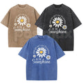 Be The Sunshine T-Shirt – Inspirational Vintage Washed Graphic Tee, Retro Positive Quote Lightweight Cotton Top, Aesthetic Sun Streetwear