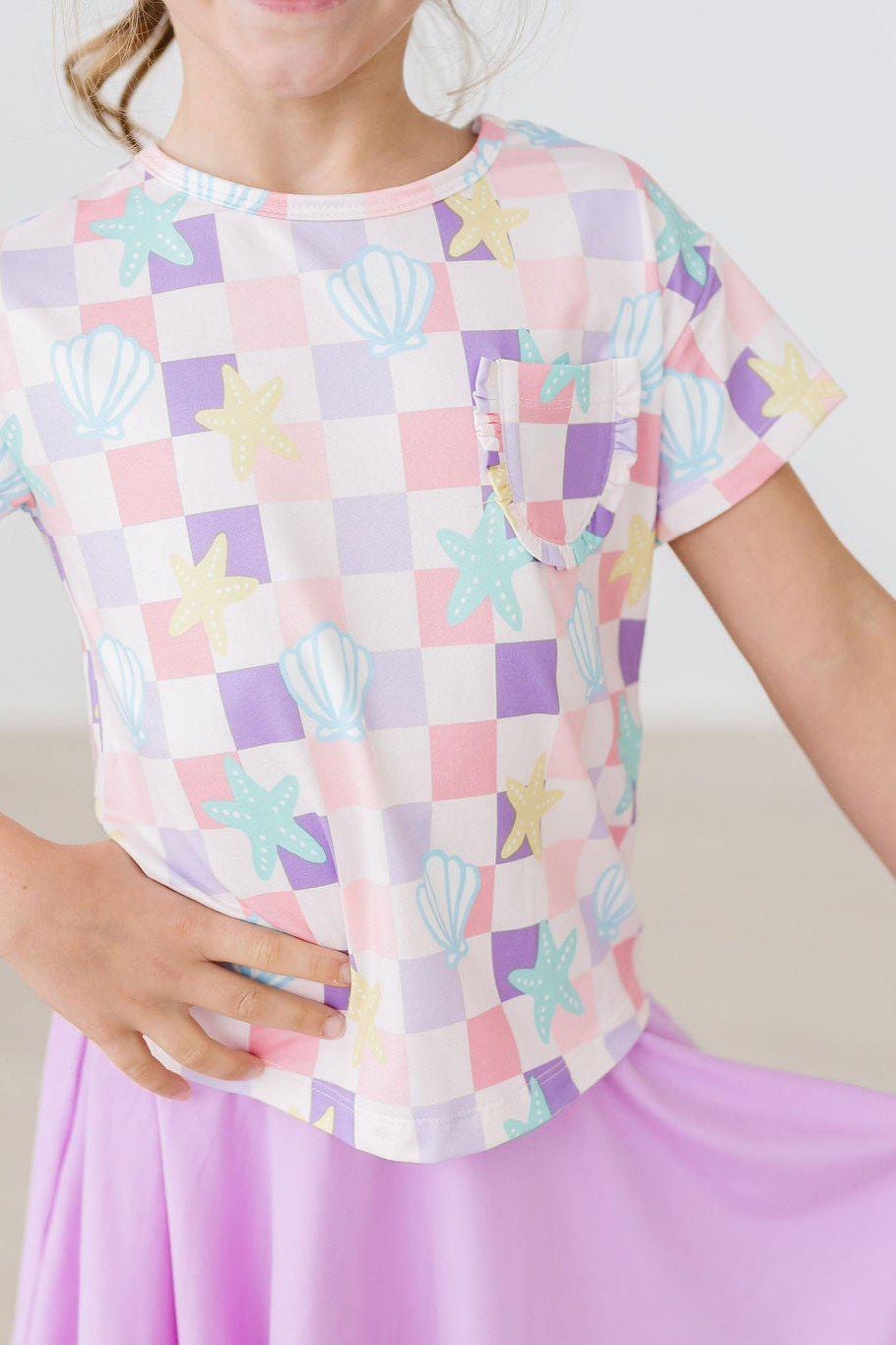 Mila & Rose ® Beach Days Ruffle Pocket Tee — detail close-up
