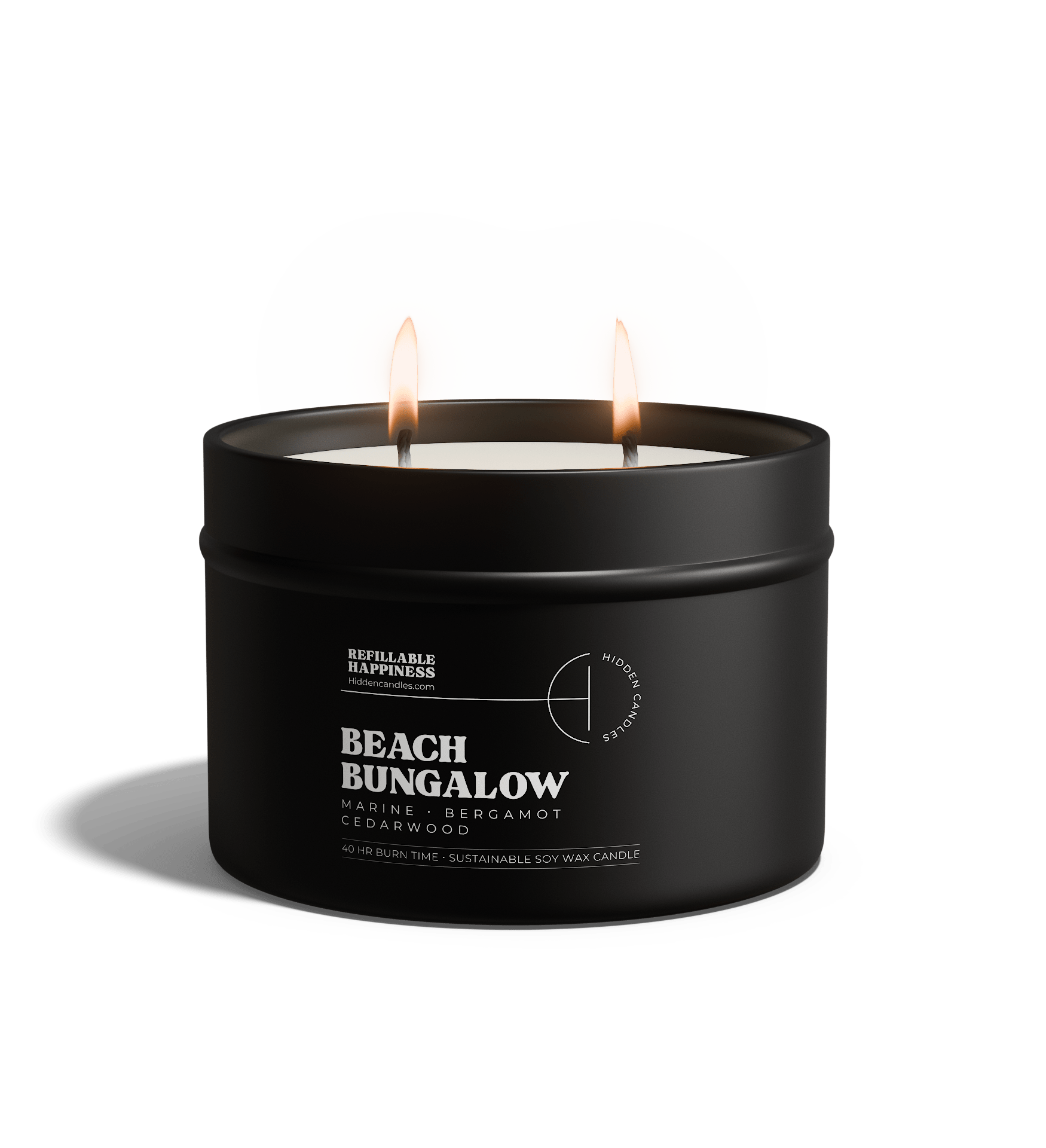 Beach Bungalow Candle 10.6 oz – Marine Air, Driftwood & White Tea – Hidden Candles, view 5