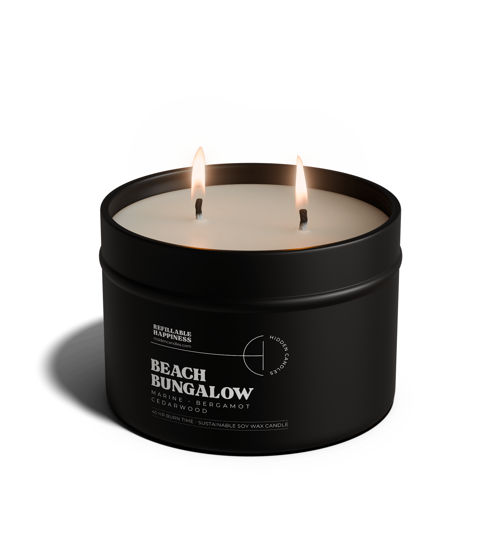 Beach Bungalow Candle 10.6 oz – Marine Air, Driftwood & White Tea – Hidden Candles
