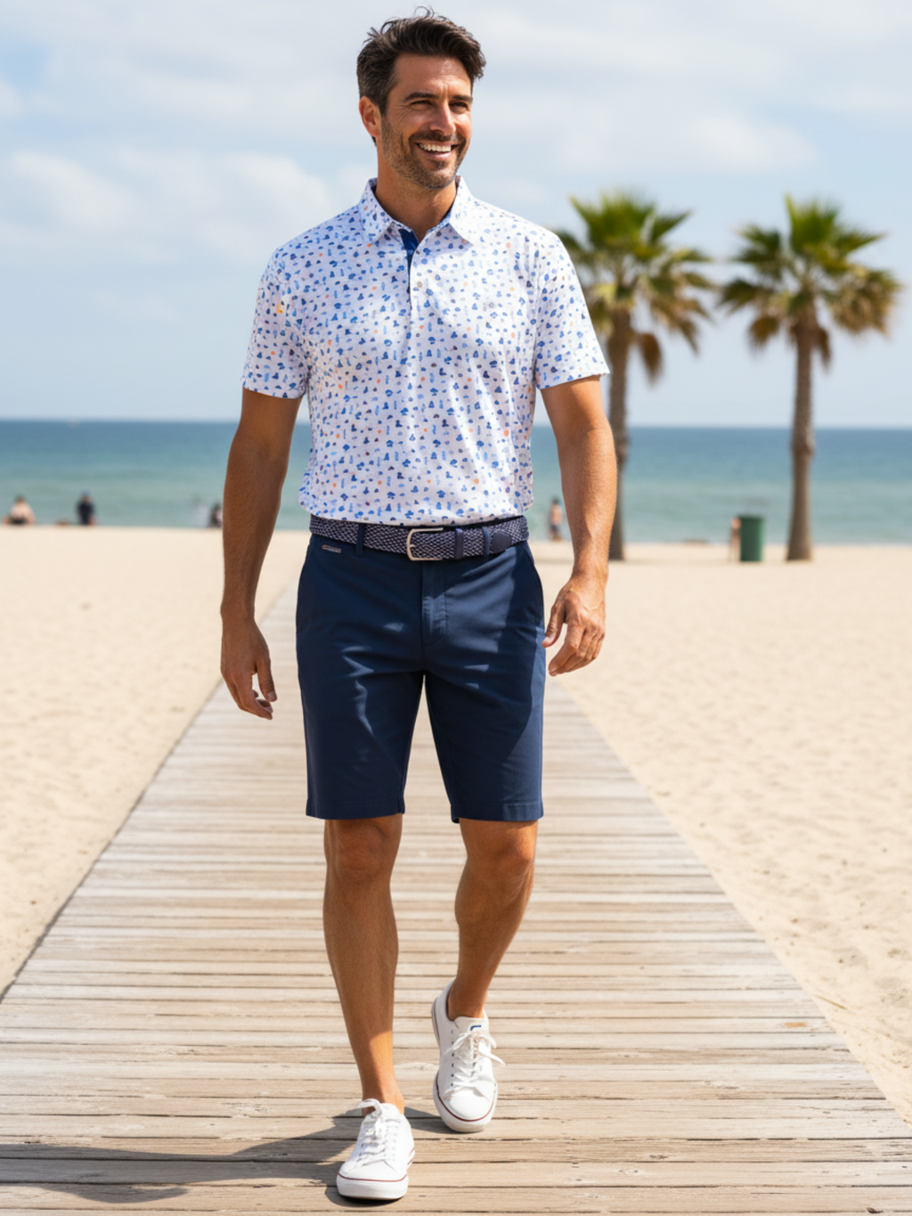 White Water Life Beachside Performance Polo — detail close-up
