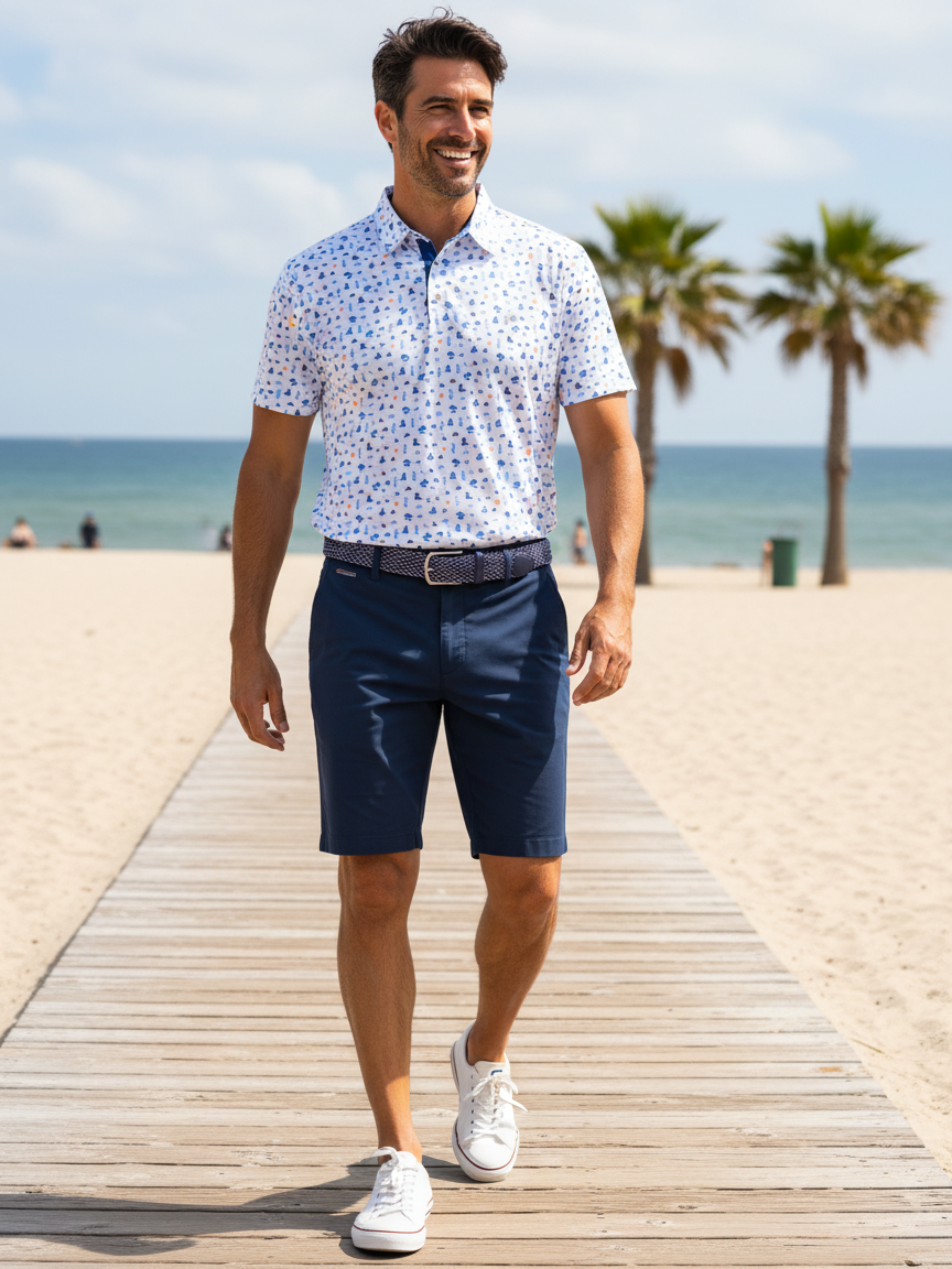 White Water Life Beachside Performance Polo — detail close-up