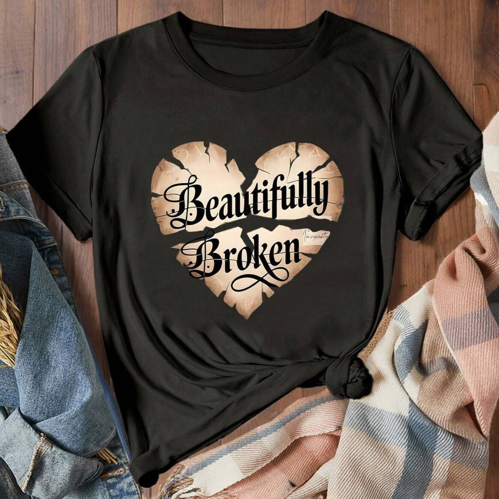 Pasimax "Beautifully Broken" Vintage Graphic Tee - Stylish Urban Streetwear, Essential Couples Gift — main product shot