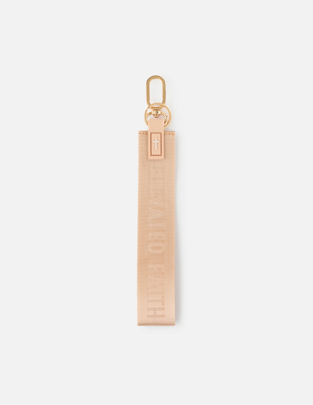 Elevated Faith Beige Oversized Logo Keychain