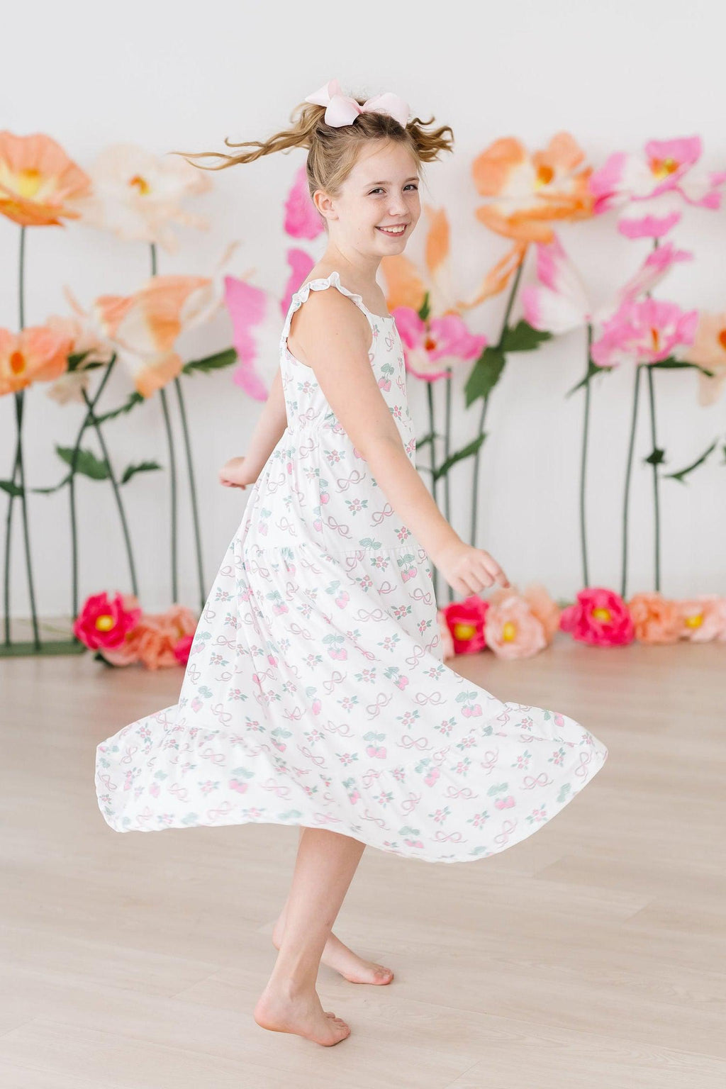 Mila & Rose ® Berries & Bows Ruffle Maxi Dress — side view