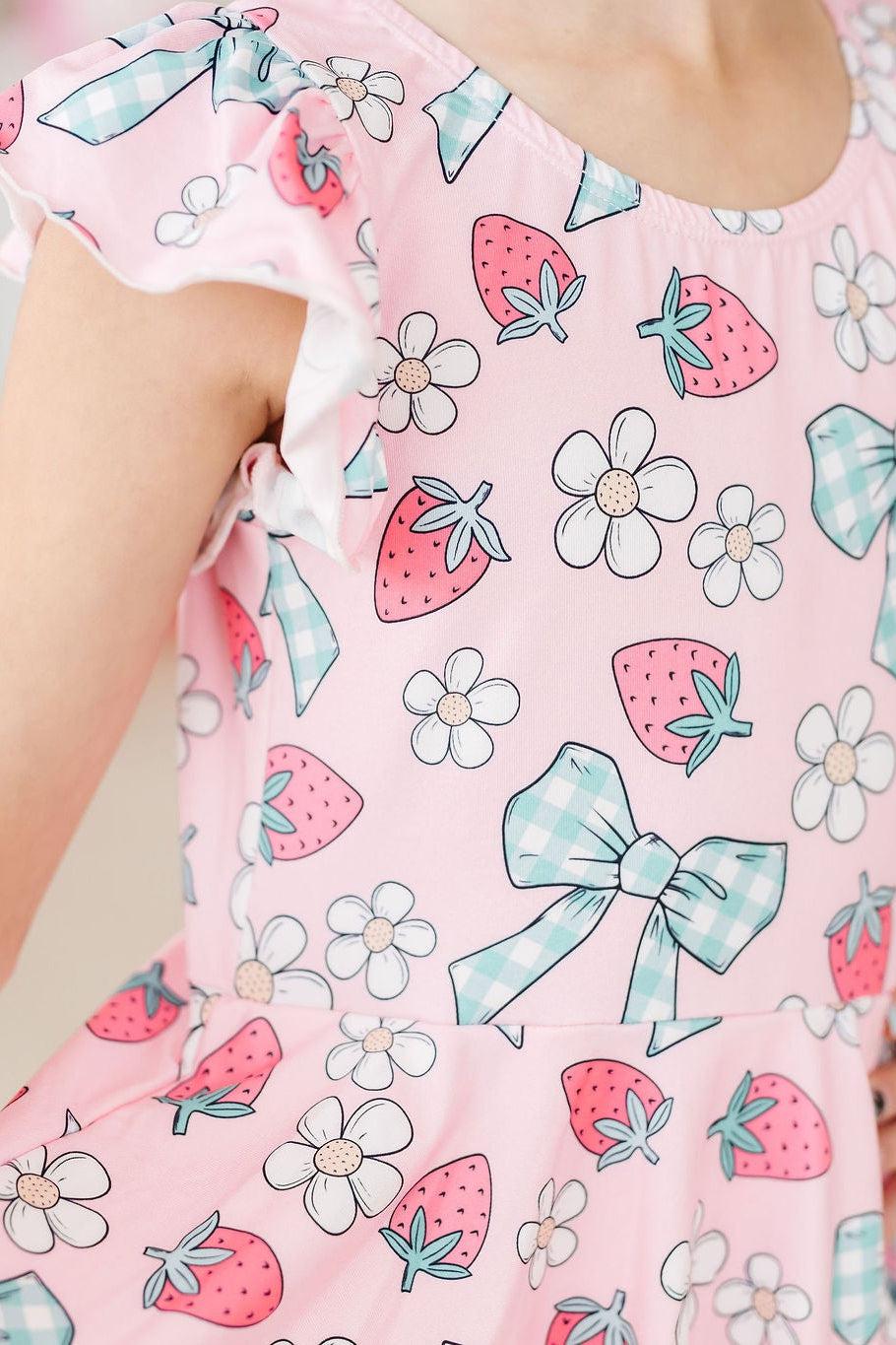 Mila & Rose ® Berry Picnic S/S Twirl Leotard — lifestyle context