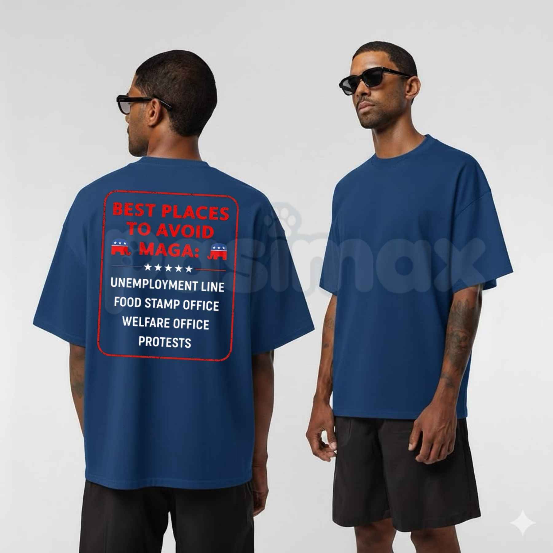Best Places To Avoid MAGA T Shirt – Funny Liberal Political Satire Tee, Sarcastic Democrat Anti MAGA Unisex Classic Vintage Cotton Shirt