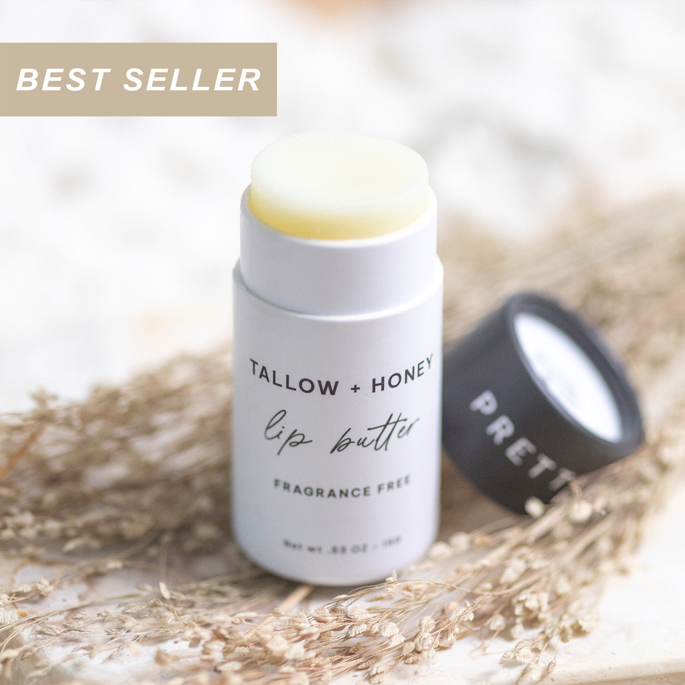 Pretty farm girl Fragrance Free Tallow + Honey Lip Butter in Eco-Friendly Travel Tubes — main product shot
