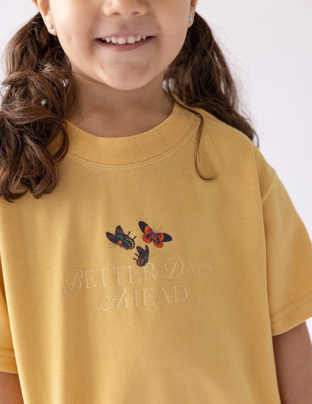 Elevated Faith Better Days Butterfly Kids Tee — main product shot