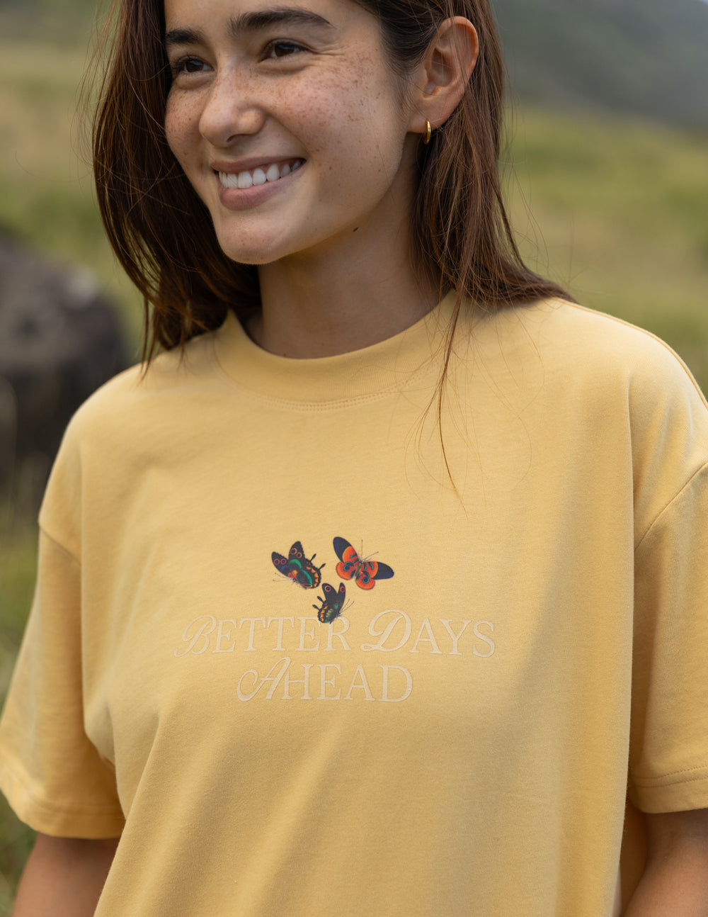 Elevated Faith Better Days Butterfly Unisex Tee — main product shot