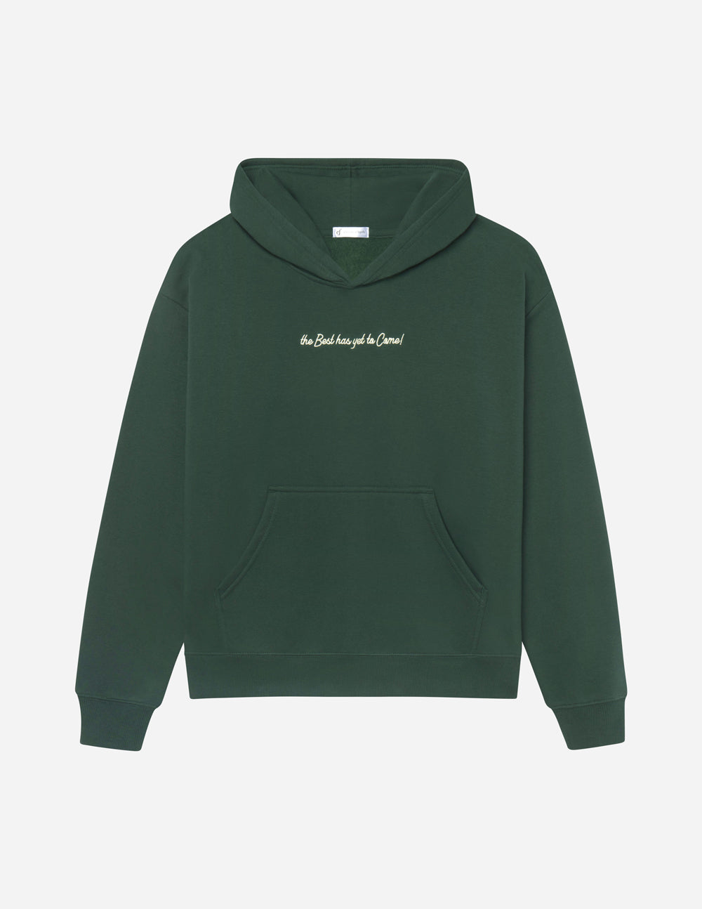 Elevated Faith Better Days Unisex Hoodie — Elevated Faith branding close-up