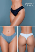 Love Spark Cove | Intimate Apparel, Pleasure Shop & Free Shipping 22063PK Jade Thong 3 Pack — main product shot