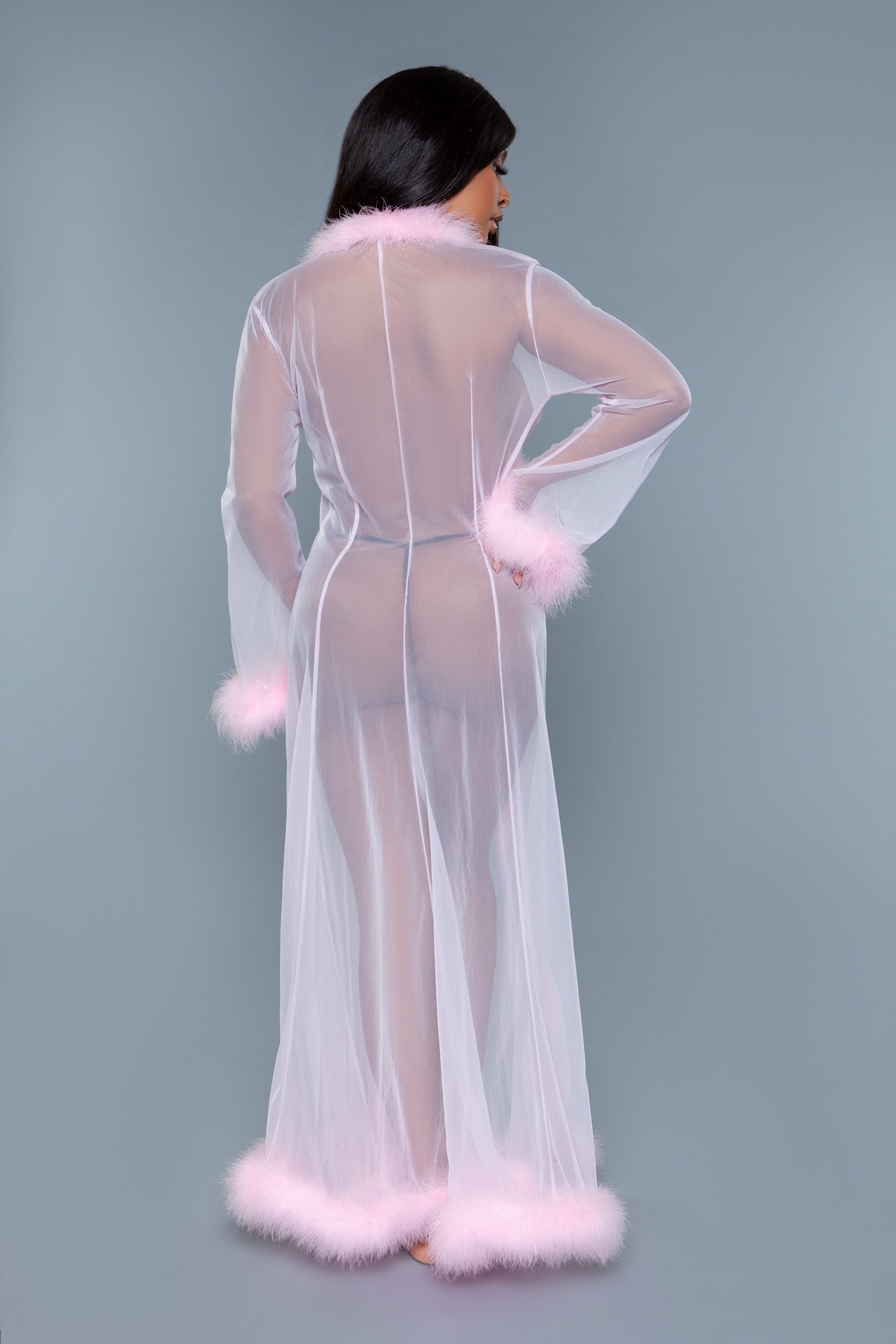 Love Spark Cove | Intimate Apparel, Pleasure Shop & Free Shipping BW1650 Marabou Robe — lifestyle context