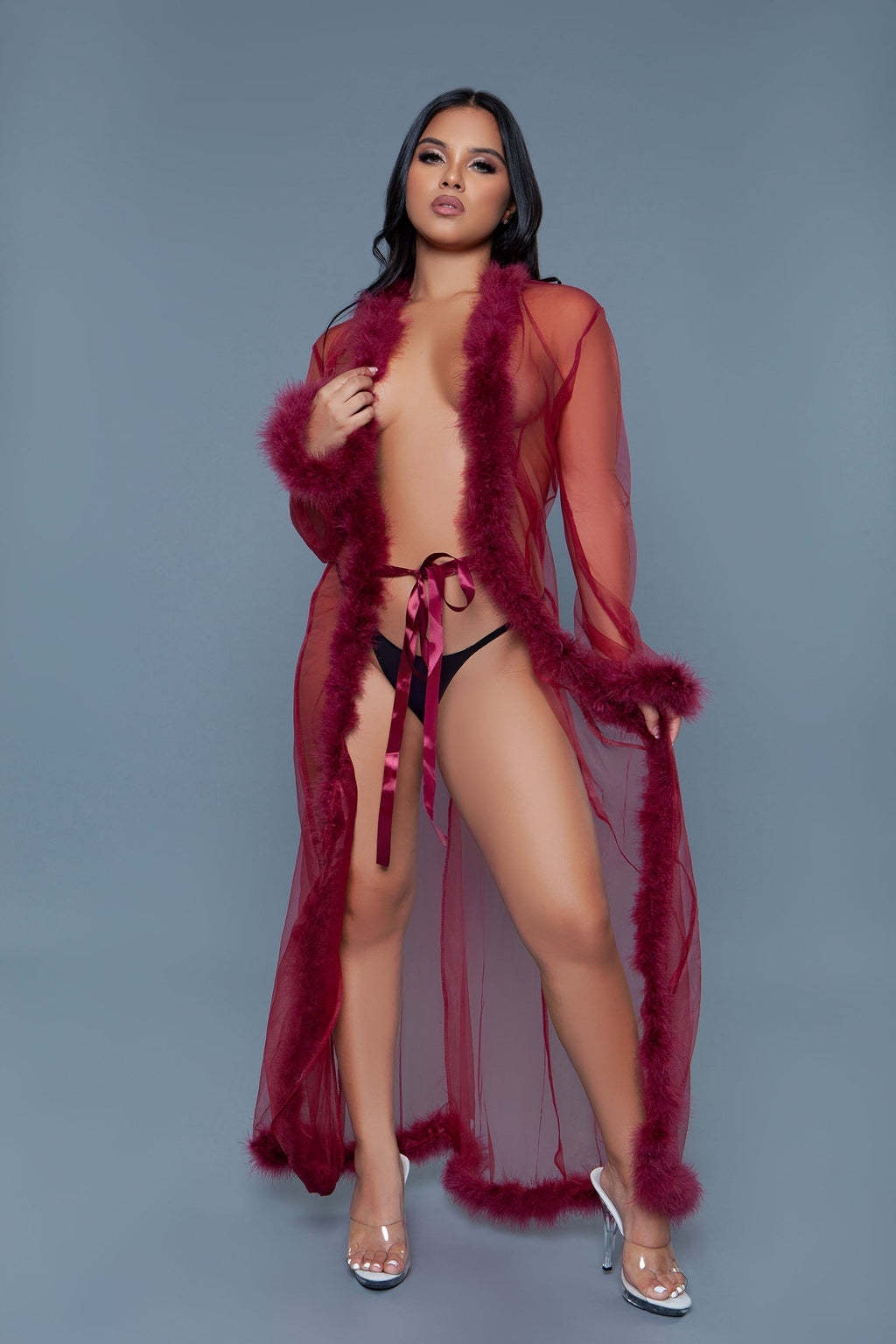 Love Spark Cove | Intimate Apparel, Pleasure Shop & Free Shipping BW1650 Marabou Robe — back view