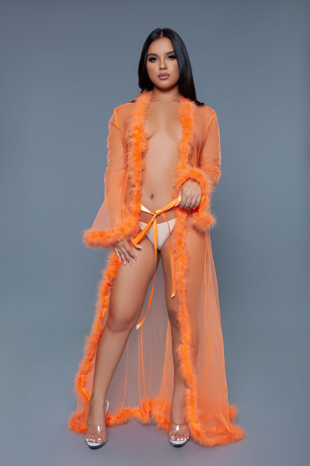 Love Spark Cove | Intimate Apparel, Pleasure Shop & Free Shipping BW1650 Marabou Robe — alternative angle