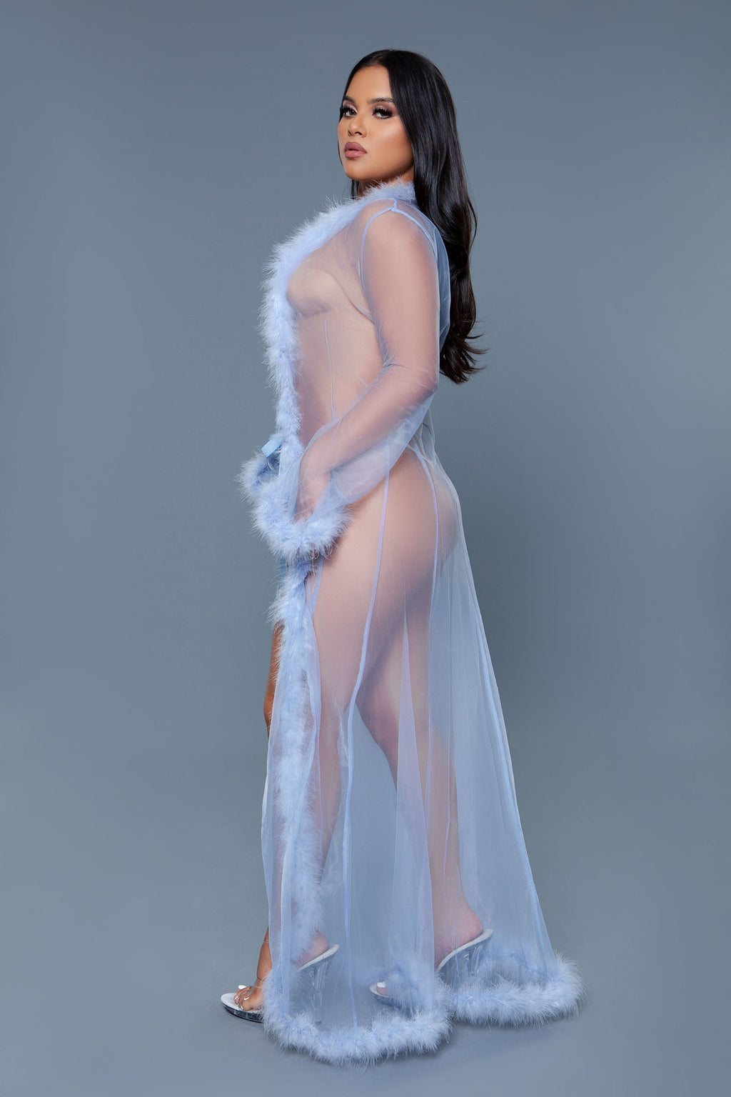 Love Spark Cove | Intimate Apparel, Pleasure Shop & Free Shipping BW1650 Marabou Robe — flat-lay composition