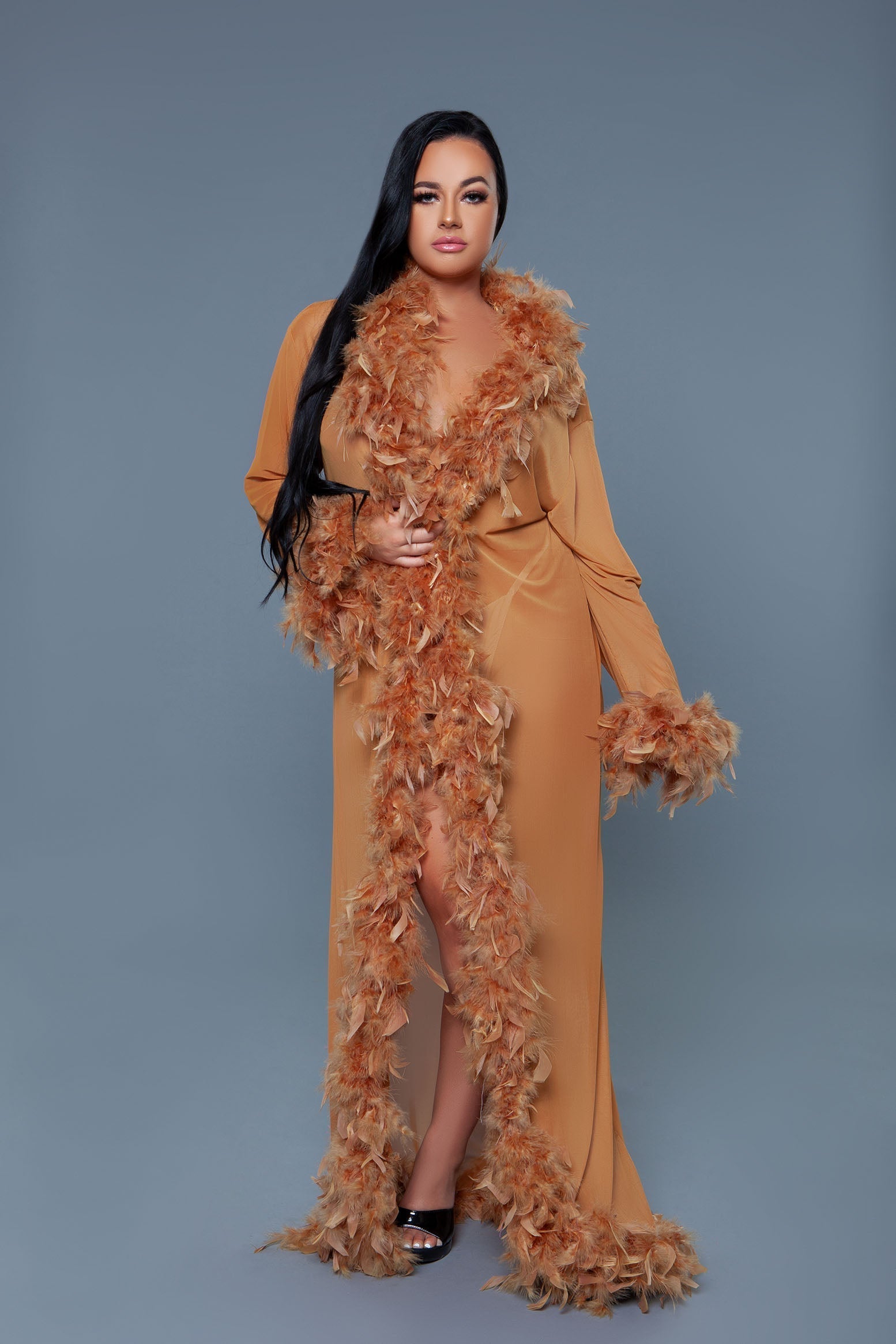 Love Spark Cove | Intimate Apparel, Pleasure Shop & Free Shipping BW834 Glamour Robe — detail close-up