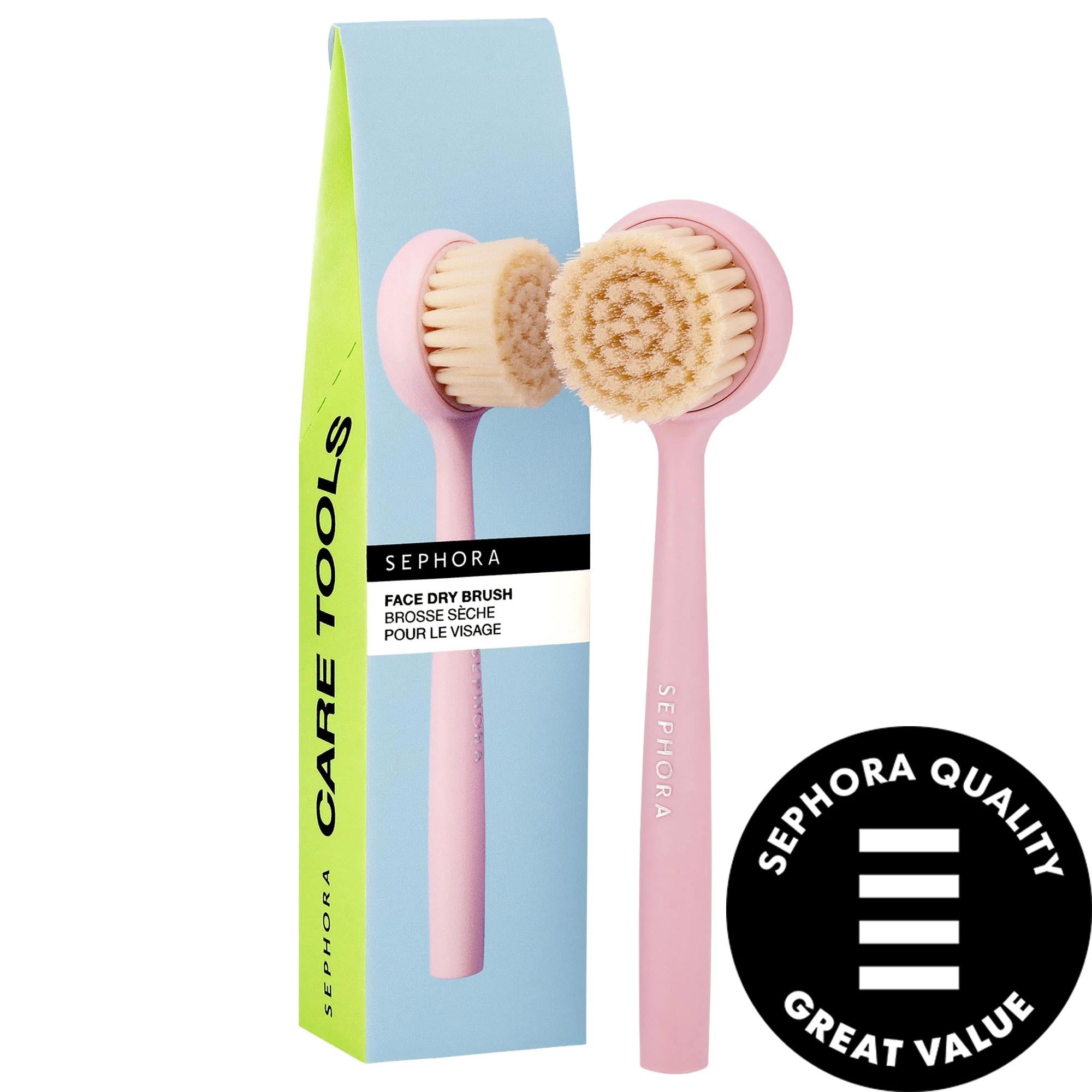 SEPHORA COLLECTION Face Dry Brush - Vegan, Cruelty-Free Facial Exfoliation Brush with Soft Synthetic Bristles - Gentle Exfoliation for Sensitive Skin