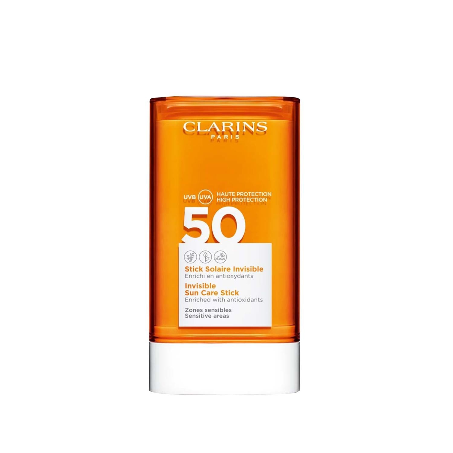 Clarins Invisible Sun Care SPF50 Sunscreen Stick - High Protection, Easy Application, Invisible Finish