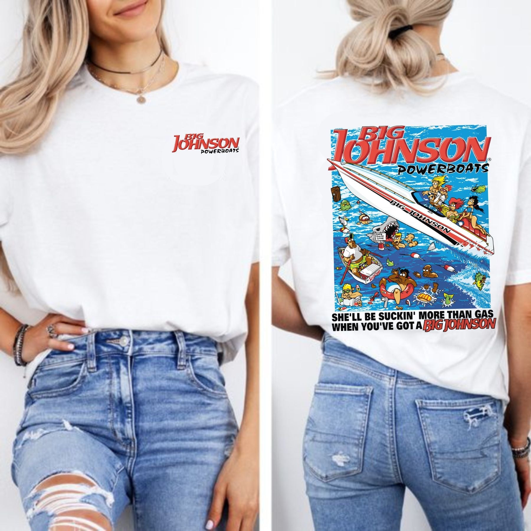 Pasimax Big Johnson Powerboats Graphic T-Shirt — main product shot