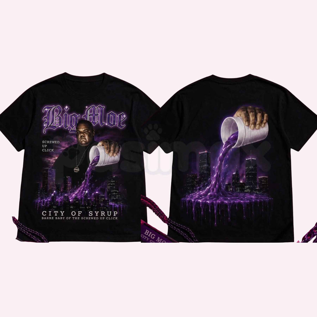 Big Moe Heavy Cotton Unisex Graphic T-Shirt – Houston Texas Screwed Up Click DJ Screw Tee, Vintage 713 Rap Crewneck Streetwear T-Shirt