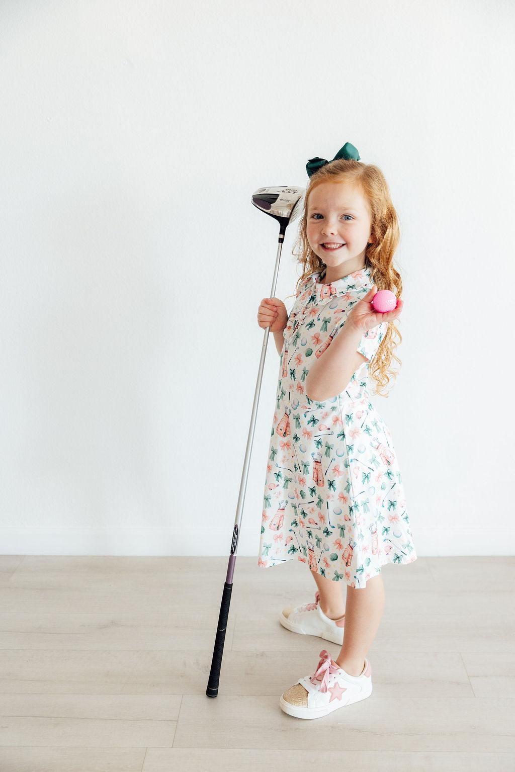 Mila & Rose ® Birdies & Bows S/S Polo Dress — detail close-up