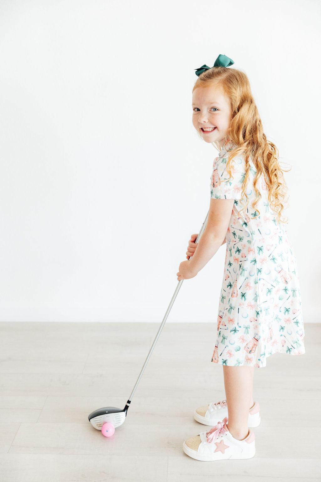 Mila & Rose ® Birdies & Bows S/S Polo Dress — side view