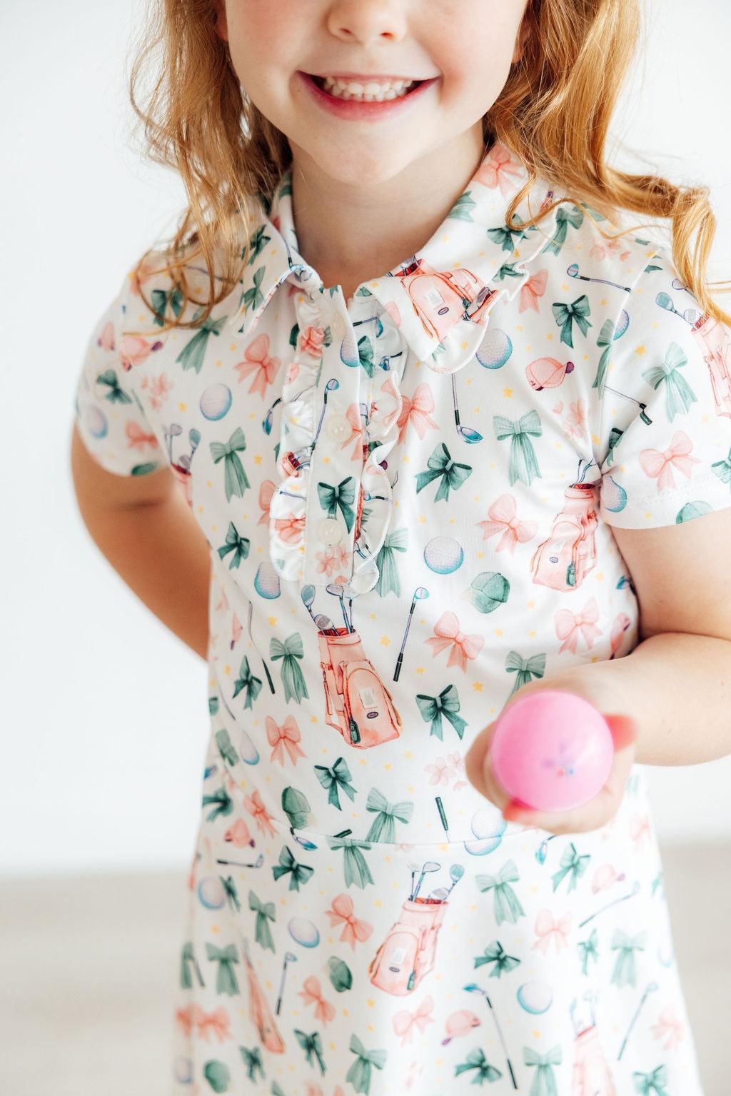 Mila & Rose ® Birdies & Bows S/S Polo Dress — main product shot