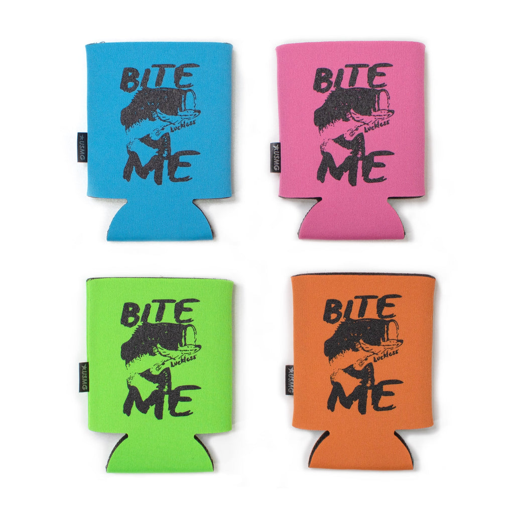Luckless Outfitters Bite Me Koozie — main product shot
