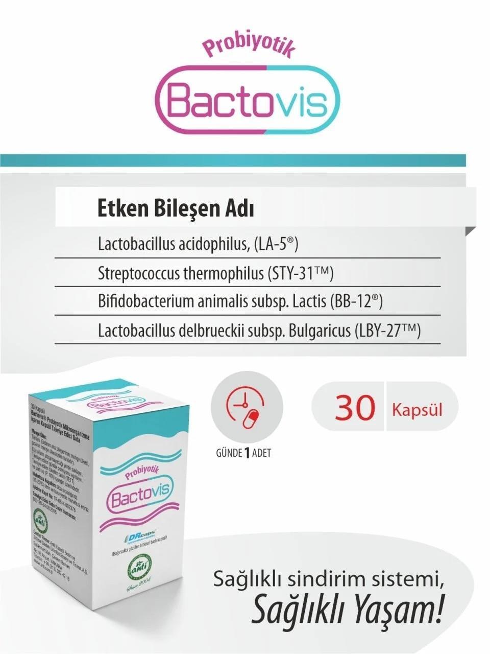 Bactovis Probiotic Supplement - 4 Strains, 10 Billion CFU, Vegan & Vegetarian Friendly - Supports Digestive Health & Immune System
