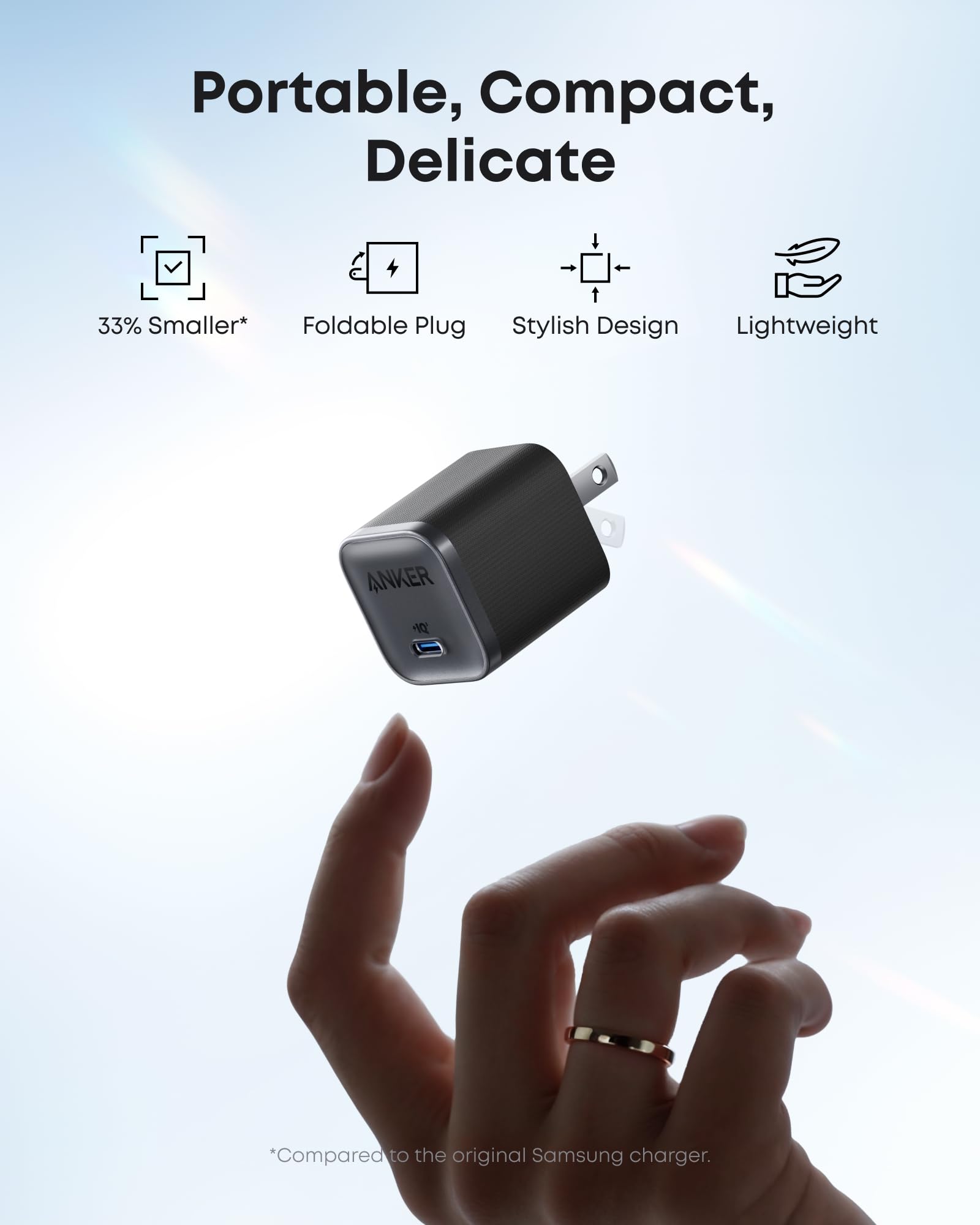 Anker Nano Charger (45W) with USB-C to USB-C Cable, view 3