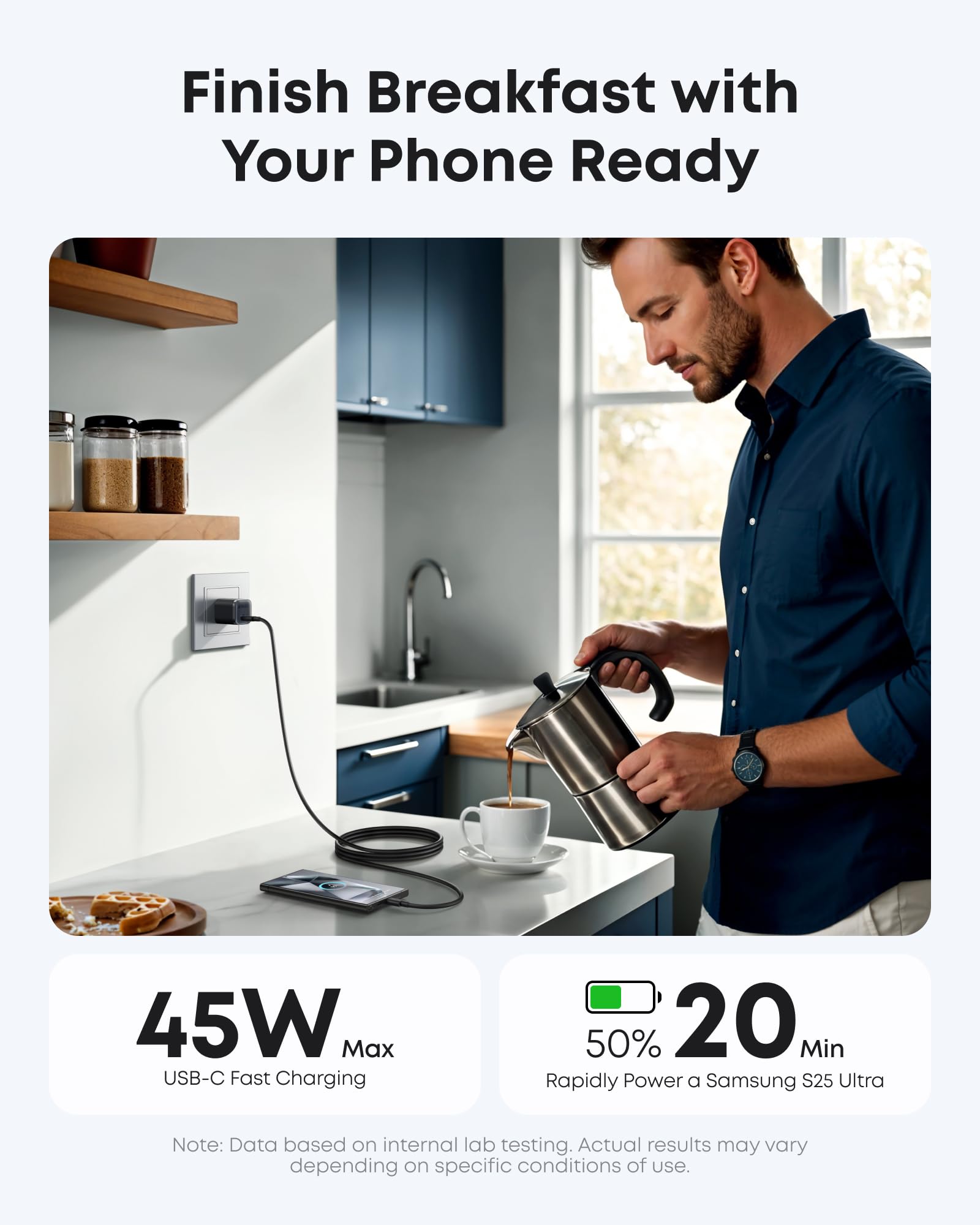 Anker Nano Charger (45W) with USB-C to USB-C Cable, view 4