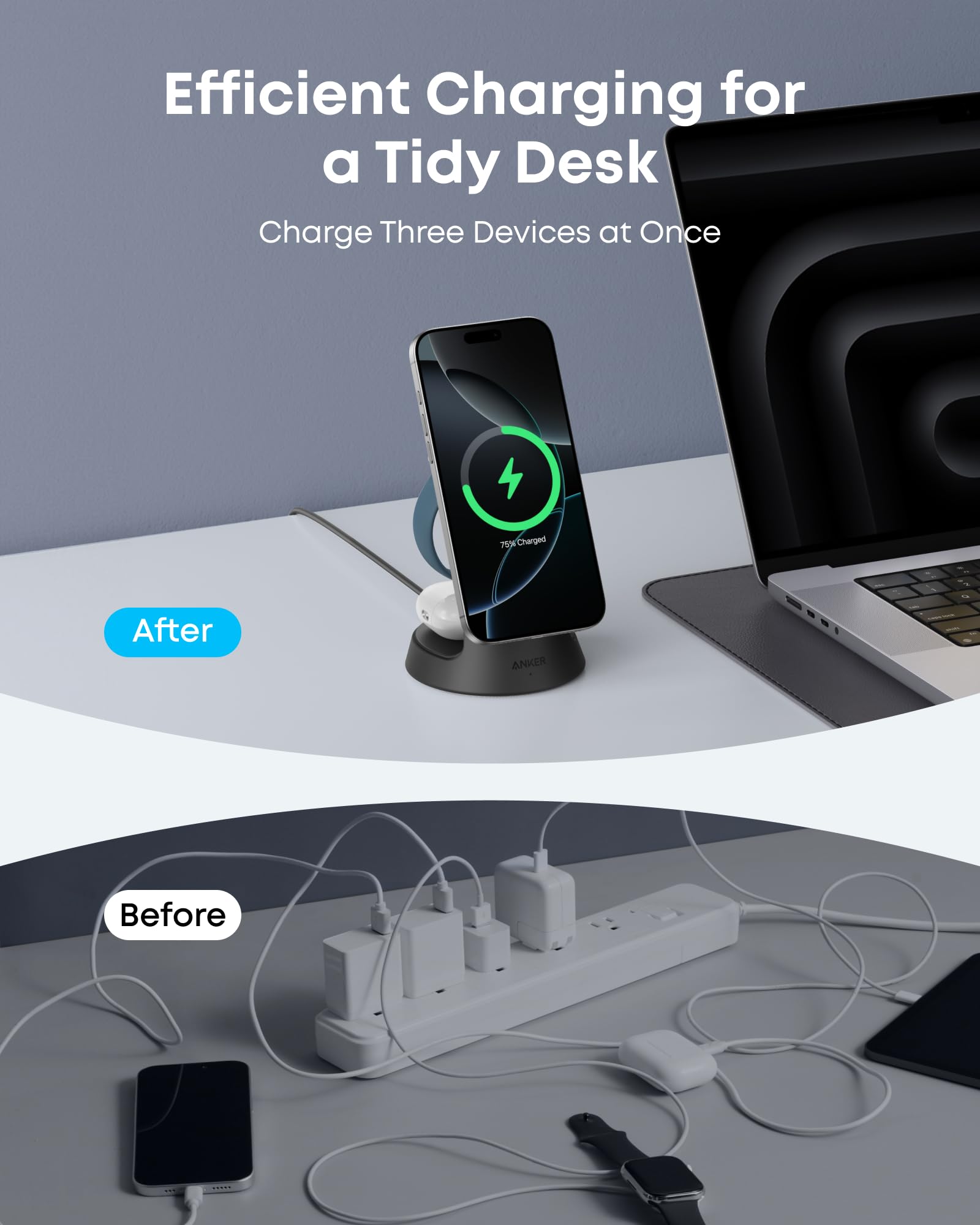 Anker MagGo Wireless Charging Station (3-in-1, Dock Stand), view 10