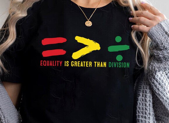 Spun Bamboo Black History Month Unisex Bamboo/Cotton Graphic T-Shirt — detail close-up