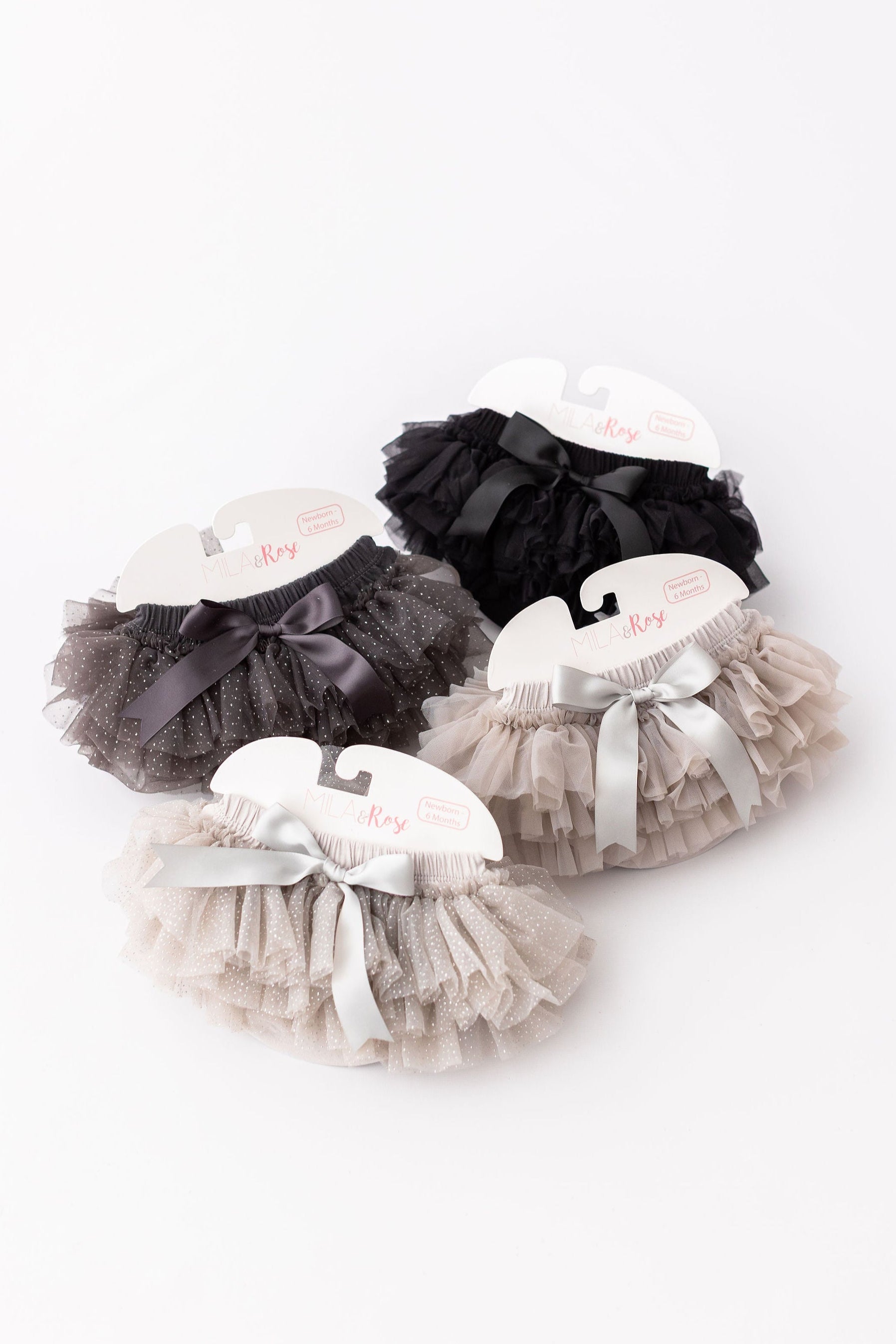 Mila & Rose ® SALE Silver Ruffle Tutu Bloomer — detail close-up