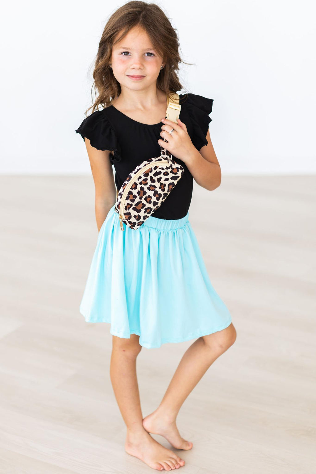 Mila & Rose ® Black S/S Flutter Sleeve Leotard — lifestyle context